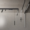 Binario magnetico a superfice parete sospensione 2m 48V nero per faretti led con copertura da esterno