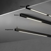 Binario magnetico a superfice parete sospensione 2m 48V nero per faretti led con copertura da esterno