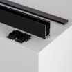 Binario magnetico a superfice parete sospensione 2m 48V nero per faretti led con copertura da esterno