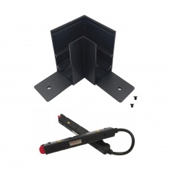 Connettore giunzione angolare e angolo curva nero per collegamento binario magnetico da esterno 48V