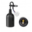 Portalampada nero per lampadine attacco grande E27 con cavo 2x0,75mm e morsettiera
