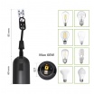 Portalampada nero per lampadine attacco grande E27 con cavo 2x0,75mm e morsettiera