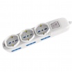 Multipresa prolunga elettrica con 6 prese bipasso + 3 shuko 16A 250V ciabatta bianco cavo 1.5 mt con interruttore