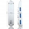 Multipresa prolunga elettrica con 6 prese bipasso + 3 shuko 16A 250V ciabatta bianco cavo 1.5 mt con interruttore