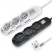 Multipresa prolunga elettrica con 6 prese bipasso + 3 shuko 16A 250V ciabatta bianco cavo 1.5 mt con interruttore