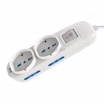 Multipresa prolunga elettrica con 4 prese bipasso + 2 schuko 16A 250V ciabatta bianco nero cavo 1.5 mt con interruttore