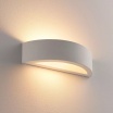 Applique da parete in gesso attacco G9 lampada mezzaluna semicircolare doppia luce design moderno bianco verniciabile
