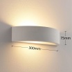 Applique da parete in gesso attacco G9 lampada mezzaluna semicircolare doppia luce design moderno bianco verniciabile