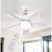 Ventilatore a lampadario led da soffitto attacco E27 con telecomando luce dimmerabile calda naturale bianca 3 velocità