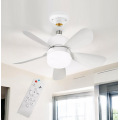 Ventilatore a lampadario led da soffitto attacco E27 con telecomando luce dimmerabile calda naturale bianca 3 velocità