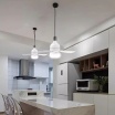 Ventilatore a lampadario led da soffitto attacco E27 con telecomando luce dimmerabile calda naturale bianca 3 velocità