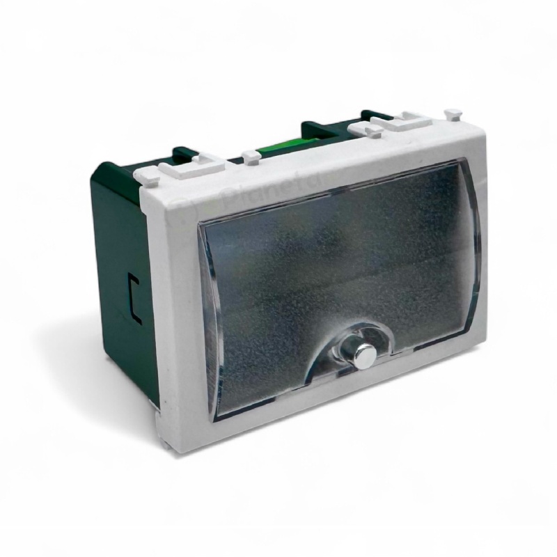 Lampada luce emergenza compatibile con Vimar plana 3w 3 moduli da incasso a parete per scatola supporto 503