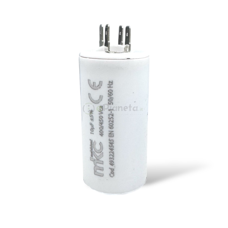 Condensatore in polipropilene 10µF 400V/450V di spunto per motori elettrici – Terminale Faston senza vite