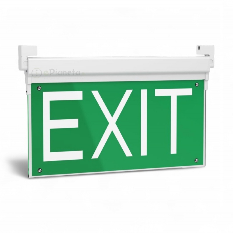 Lampada di emergenza uscita EXIT funzione SA SE segnapasso segnaletica sicurezza luce led