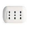 Impianto elettrico da parete su canalina facile installazione presa bipasso schuko interruttore pulsante deviatore bianco ovale