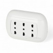 Impianto elettrico da parete su canalina facile installazione presa bipasso schuko interruttore pulsante deviatore bianco ovale
