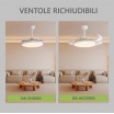 Lampadario con ventilatore led 40W controllo a distanza telecomando luce dimmerabile calda naturale bianca 3 velocità