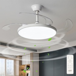 Lampadario con ventilatore led 40W controllo a distanza telecomando luce dimmerabile calda naturale bianca 3 velocità