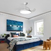 Lampadario con ventilatore led 40W controllo a distanza telecomando luce dimmerabile calda naturale bianca 3 velocità