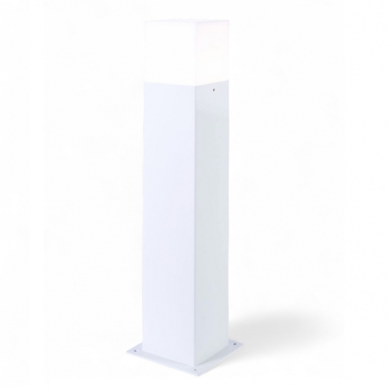 Lampione da giardino per esterno attacco lampadina E27 lampioncino moderno nero bianco IP44 rettangolare