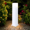 Lampione da giardino per esterno attacco lampadina E27 lampioncino moderno nero bianco IP44 rettangolare