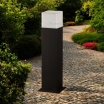 Lampione da giardino per esterno attacco lampadina E27 lampioncino moderno nero bianco IP44 rettangolare