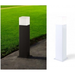 Lampione da giardino per esterno attacco lampadina E27 lampioncino moderno nero bianco IP44 rettangolare