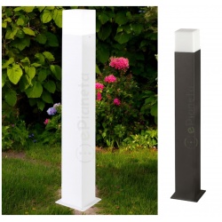 Lampione da giardino 74cm per esterno attacco lampadina E27 lampioncino moderno nero bianco rettangolare