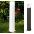 Lampione da giardino 74cm per esterno attacco lampadina E27 lampioncino moderno nero bianco rettangolare