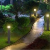 Lampione da giardino per esterno attacco lampadina E27 lampioncino cilindro moderno nero bianco IP44