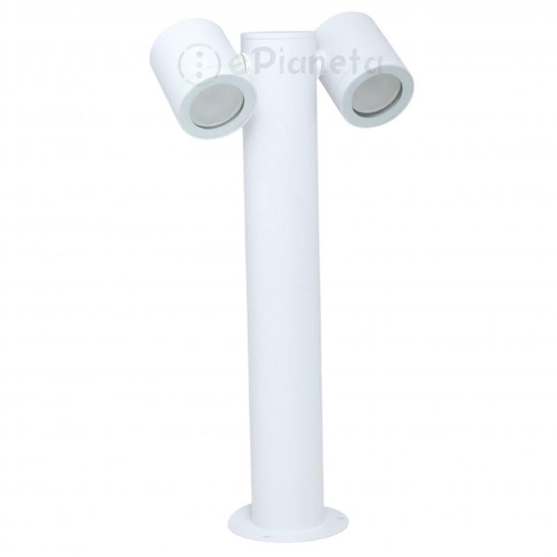 Lampione luce orientabile attacco GU10 da giardino per esterno lampioncino cilindro direzionabile moderno grigio bianco
