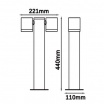 Lampione luce orientabile attacco GU10 da giardino per esterno lampioncino cilindro direzionabile moderno grigio bianco