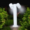 Lampione luce orientabile attacco GU10 da giardino per esterno lampioncino cilindro direzionabile moderno grigio bianco