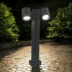 Lampione luce orientabile attacco GU10 da giardino per esterno lampioncino cilindro direzionabile moderno grigio bianco