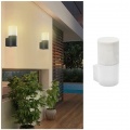 Applique da esterno attacco E27 cilindro bianco grigio lampada segnapasso luce sopra o sotto