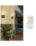 Applique da esterno attacco E27 cilindro bianco grigio lampada segnapasso luce sopra o sotto
