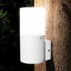 Applique da esterno attacco E27 cilindro bianco grigio lampada segnapasso luce sopra o sotto