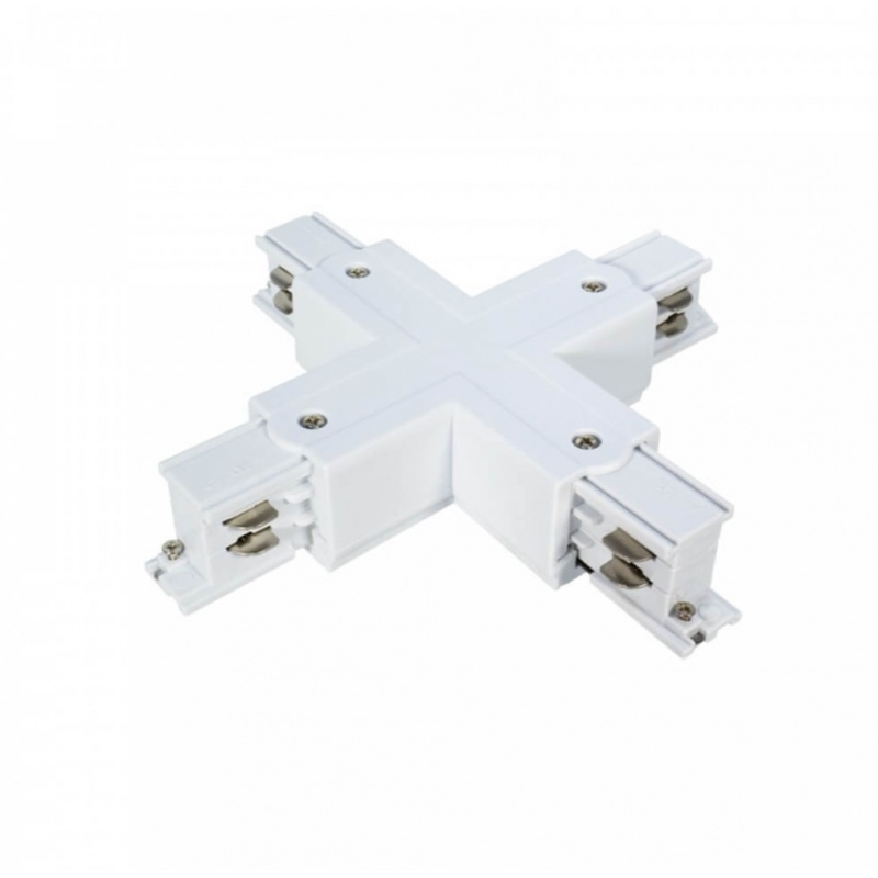 Connettore a X per collegare unire binario trifase bianco nero giunto croce faro faretti led