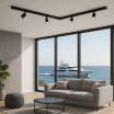 Faretto led per binario trifase 30W orientabile nero faro proiettore lampada