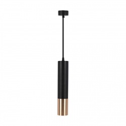 Lampadario a sospensione cilindro attacco GU10 nero oro lampada design moderno 30 cm sospeso