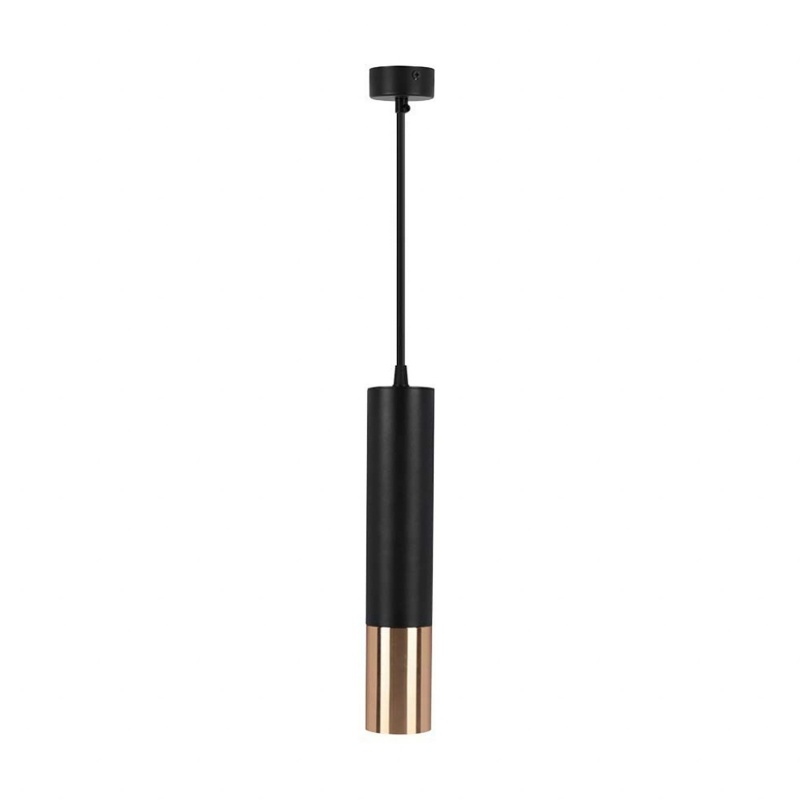 Lampadario a sospensione cilindro attacco GU10 nero oro lampada design moderno 30 cm sospeso