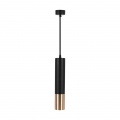Lampadario a sospensione cilindro attacco GU10 nero oro lampada design moderno 30 cm sospeso