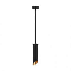 Lampadario a sospensione cilindro attacco GU10 nero oro lampada design moderno 20 cm sospeso