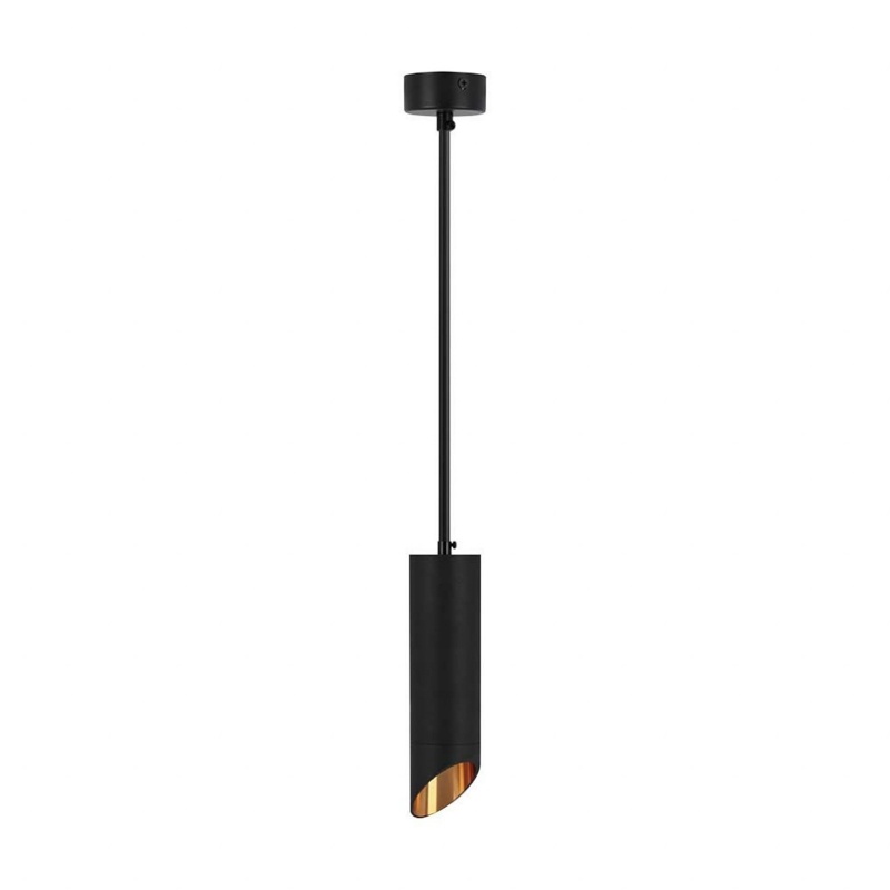 Lampadario a sospensione cilindro attacco GU10 nero oro lampada design moderno 20 cm sospeso