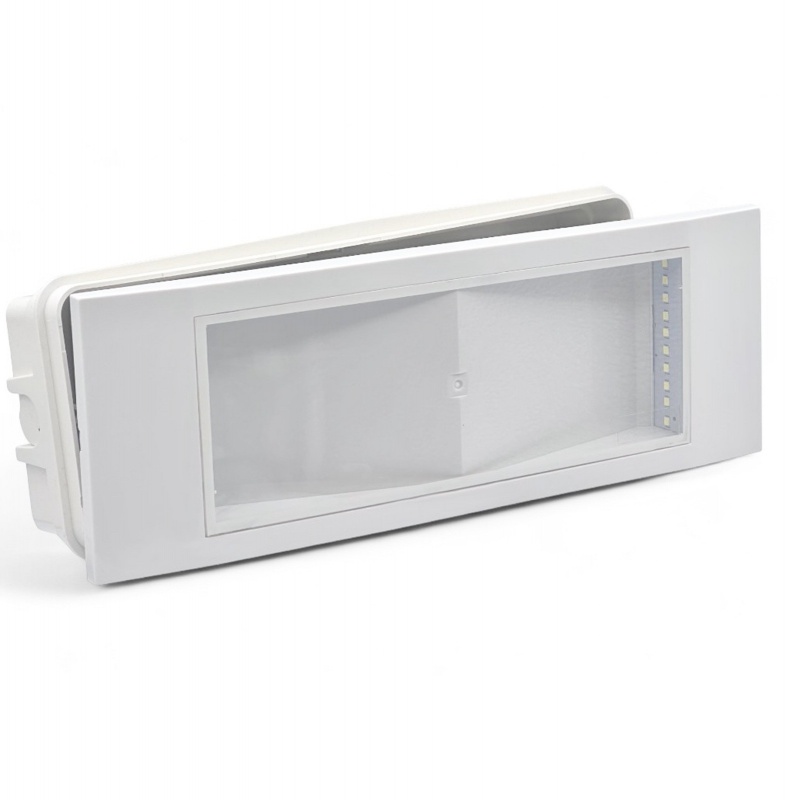 Lampada di Emergenza LED 5W plafoniera bianca da incasso o parete 220V anti black out luce di sicurezza per scale corridoi