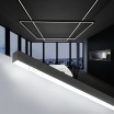 Plafoniera led lineare 40W 120cm collegabile modulabile lampada da soffitto nero luce bianca naturale calda per ufficio casa