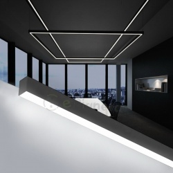Plafoniera led lineare 40W 120cm collegabile modulabile lampada da soffitto nero luce bianca naturale calda per ufficio casa