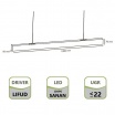 Plafoniera led lineare 40W 120cm collegabile modulabile lampada da soffitto nero luce bianca naturale calda per ufficio casa