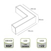 Plafoniera led lineare 40W 120cm collegabile modulabile lampada da soffitto bianco luce bianca naturale per ufficio casa