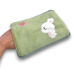 Borsa Acqua Calda Elettrica Scalda mani piedi Ricaricabile Scaldino peluche con tasca morbido con coniglio cuore